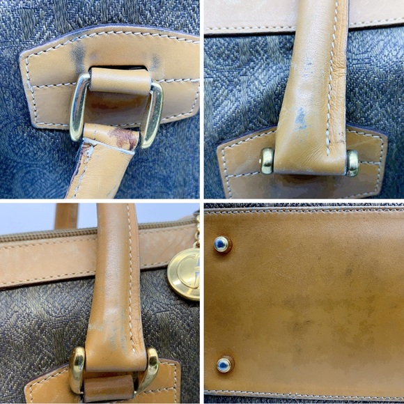 GUCCI Vintage Canvas GUCCI Logo Handbag in Tan - Picture 7 of 16